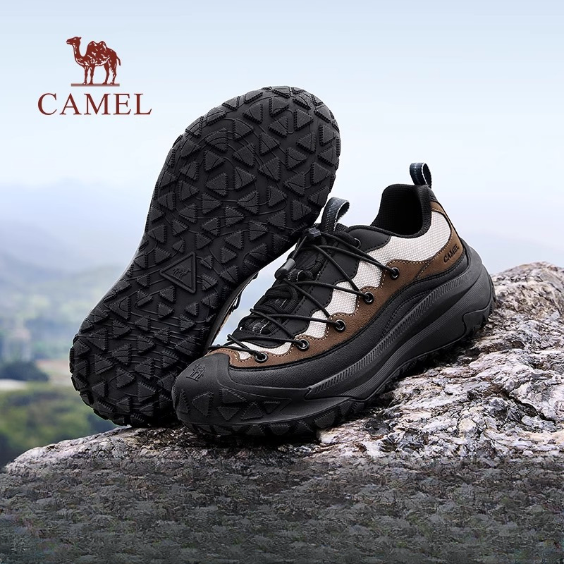 骆驼运动鞋2025秋季防撞防滑户外透气网面休闲运动鞋登山徒步鞋男