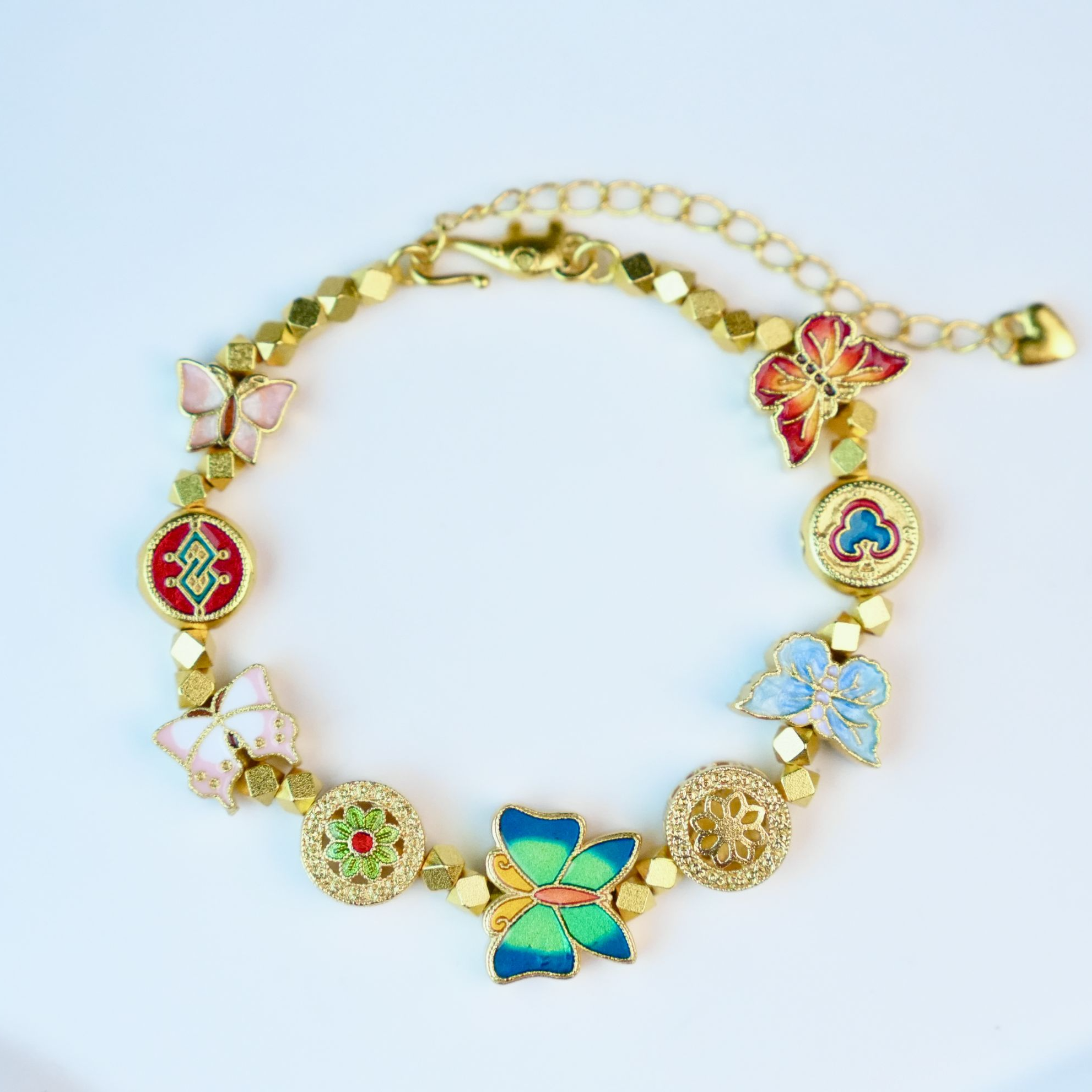 铜合金手链 升级款珐琅彩全家福手链