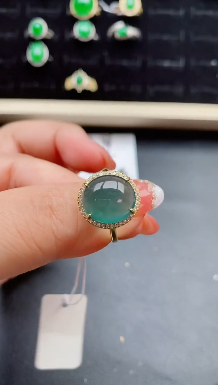 【闪购商品】翡翠戒指银S925镶嵌08606