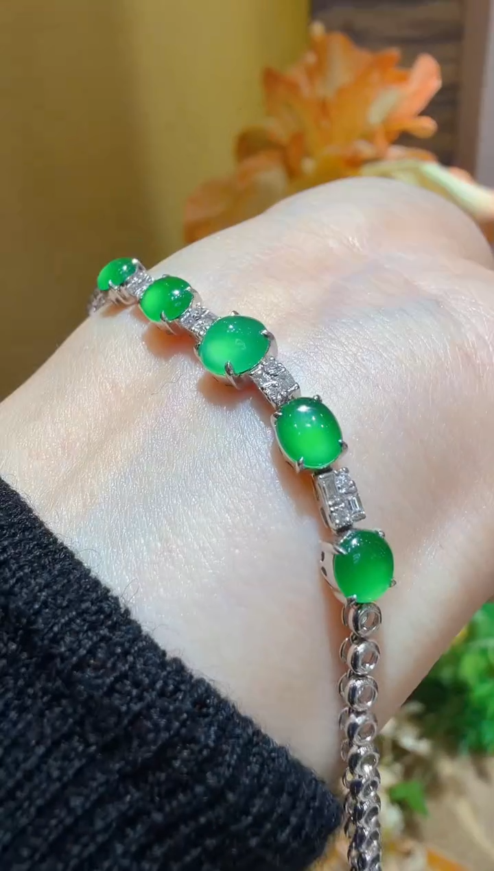 18K金镶嵌手链翡翠多样性团购发一件