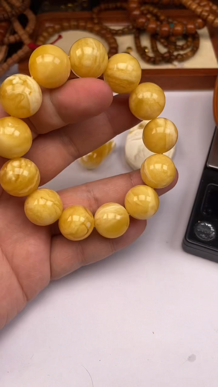 【闪购商品】蜜蜡裸石未镶嵌蜜蜡手串