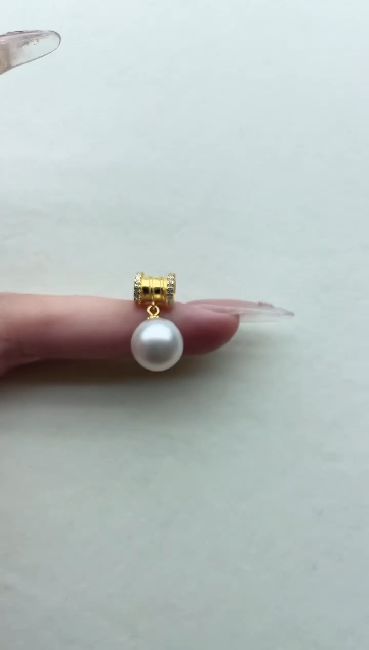 银S925镶嵌海水珍珠吊坠32
