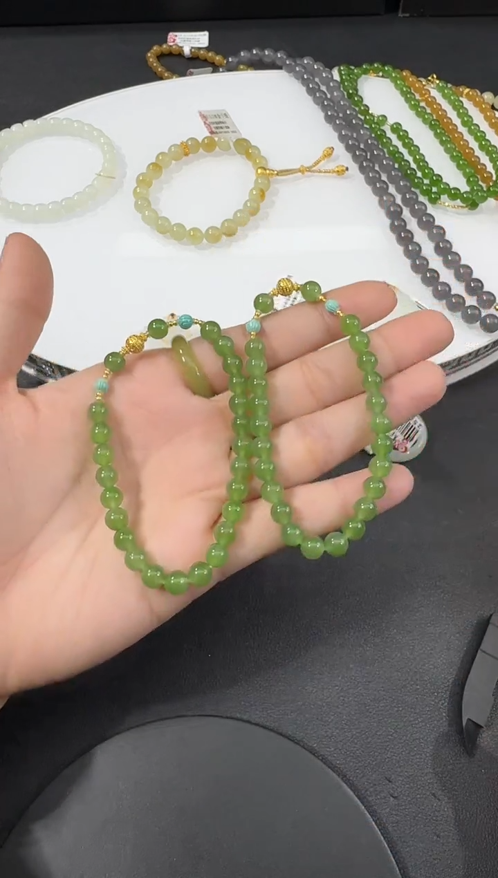 【闪购商品】和田玉18K金镶嵌手串H0318-S564-129多样性一件