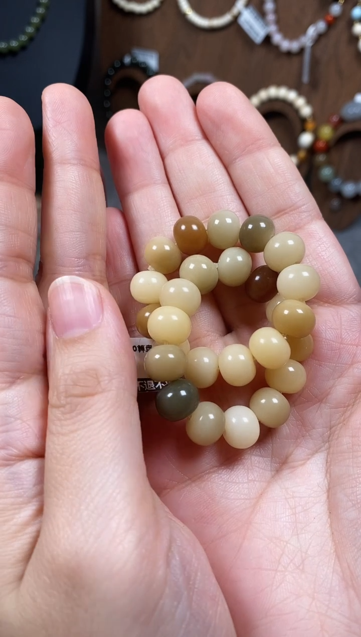 手串白玉菩提多宝菩提8x10算盘珠环环相扣乾坤圈