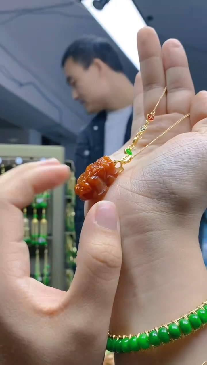 【闪购商品】翡翠耳饰合金0366翡翠锁骨链