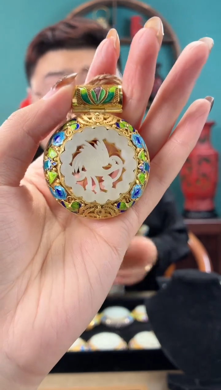 非遗花丝镶嵌吊坠