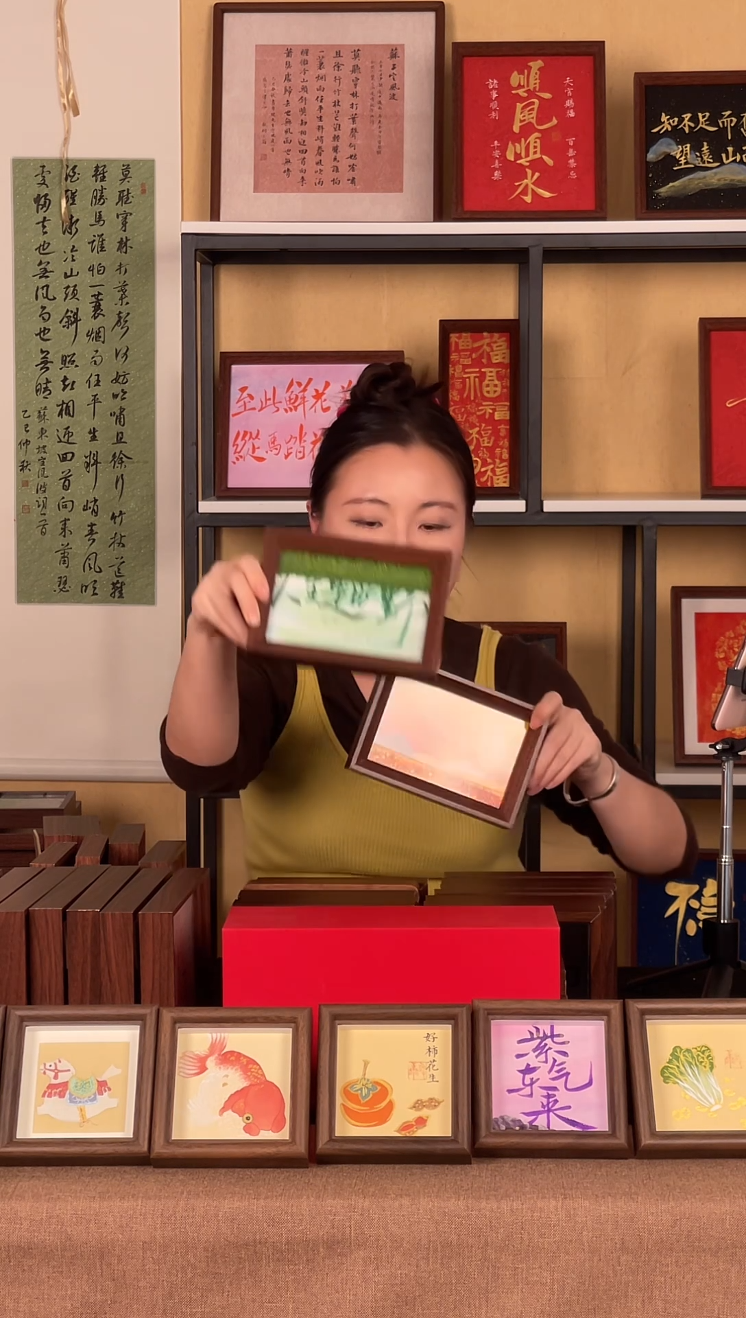 书法4寸玻璃摆台任选一个