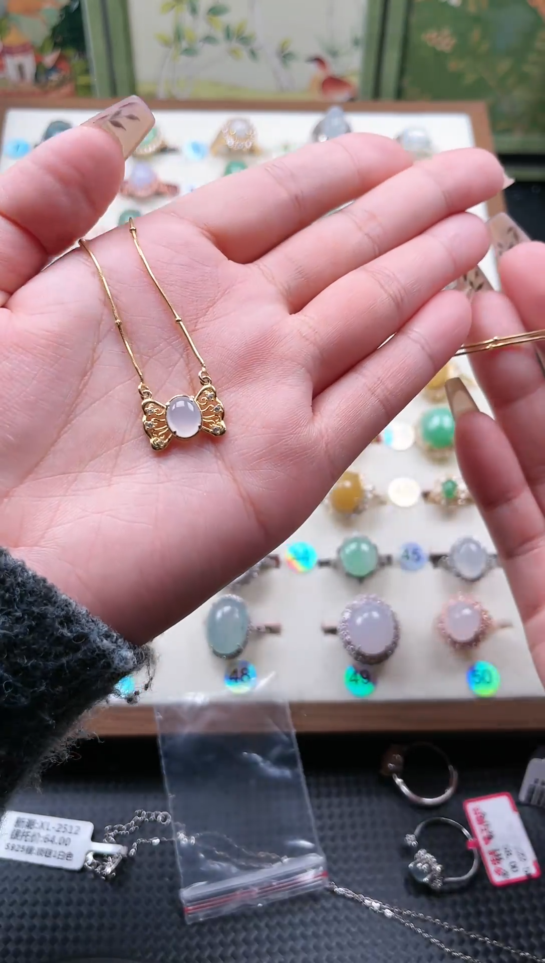 【闪购商品】翡翠颈饰银S925镶嵌天然A货翡翠项链/吊坠