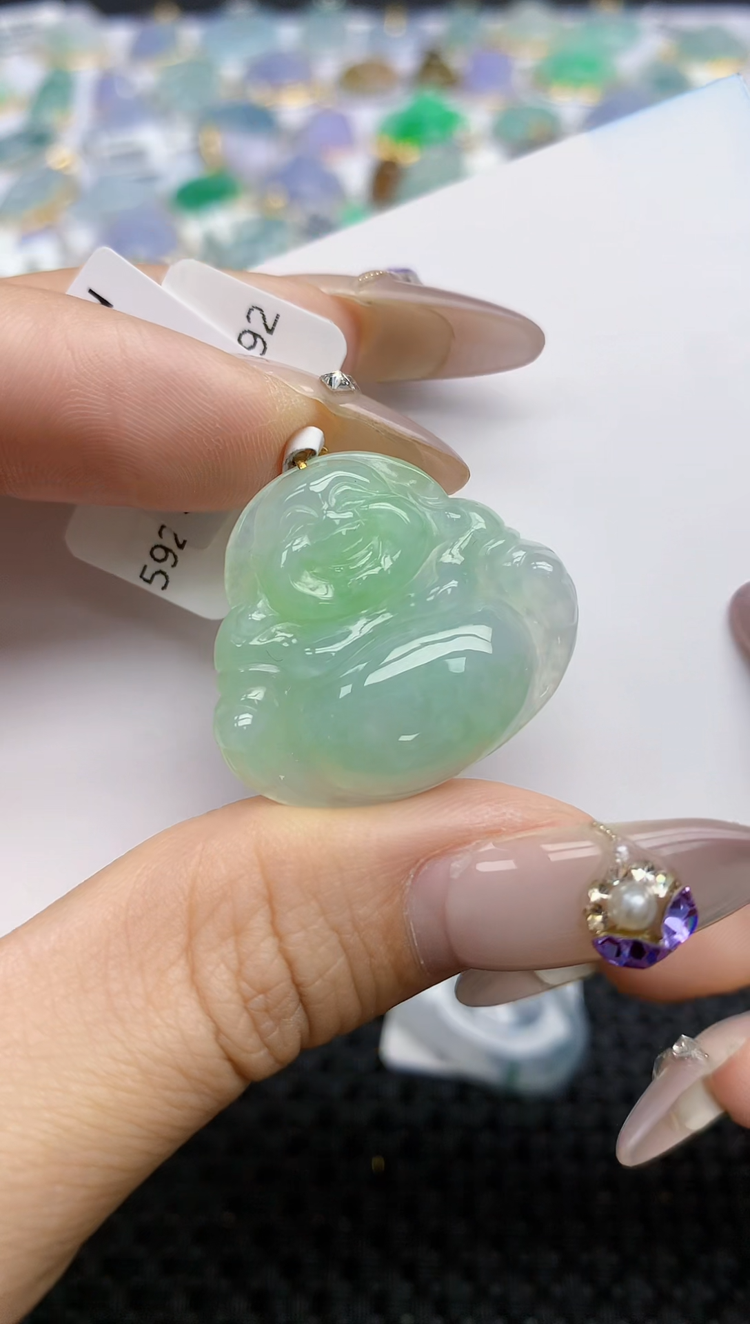 翡翠挂件18K金镶嵌45    天然翡翠A货