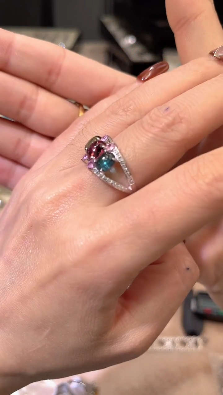 【闪购商品】定制碧玺戒指未镶嵌戒指