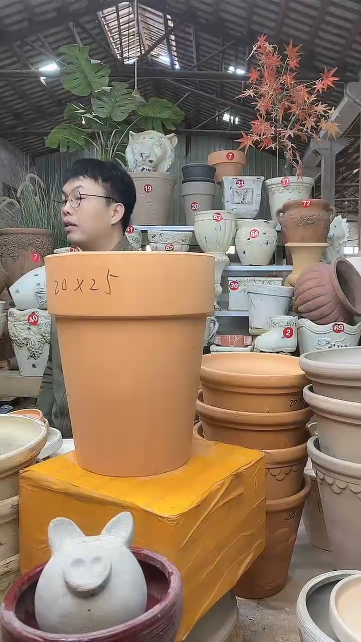 【闪购商品】缸3个20*25红陶反比例无托