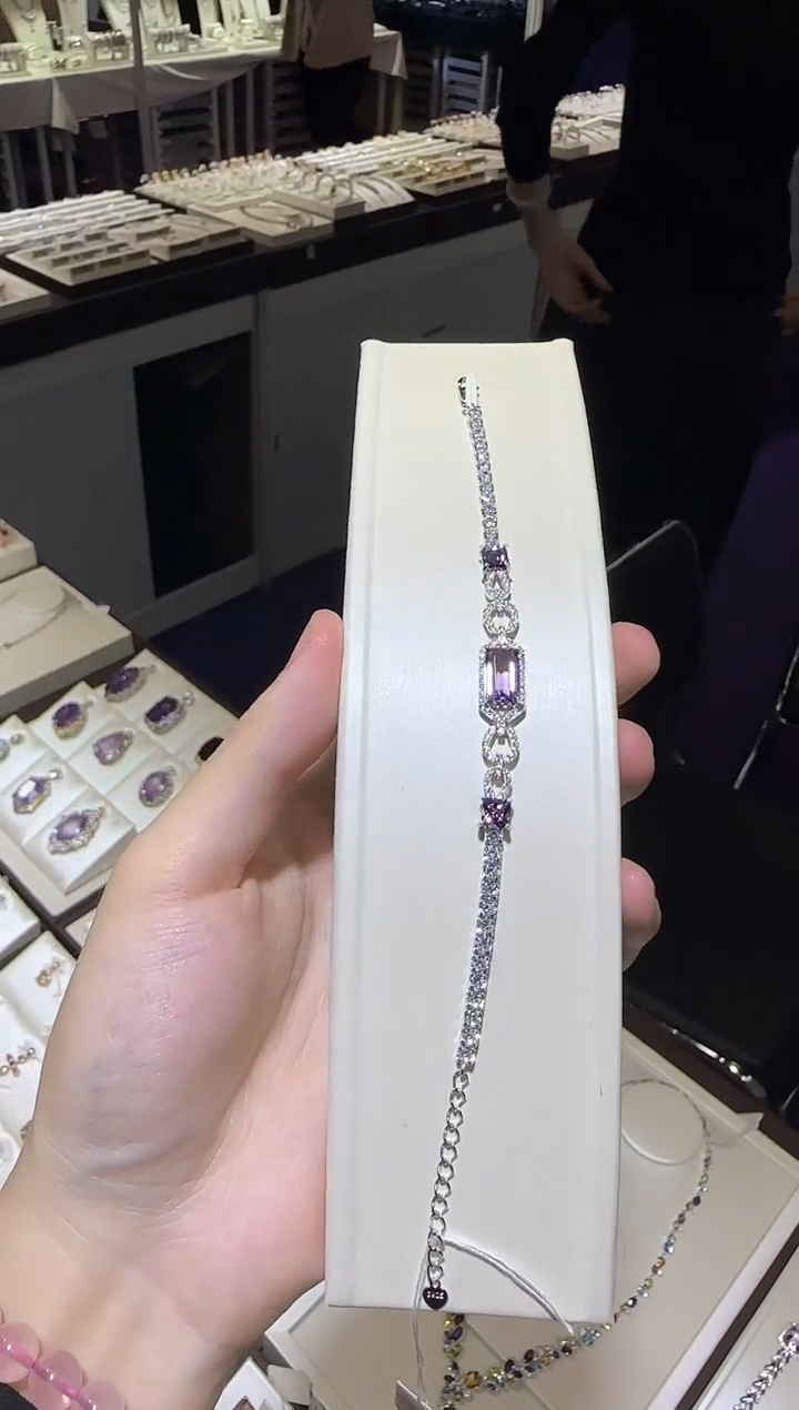 【闪购商品】紫晶手链银S925镶嵌8*12mm