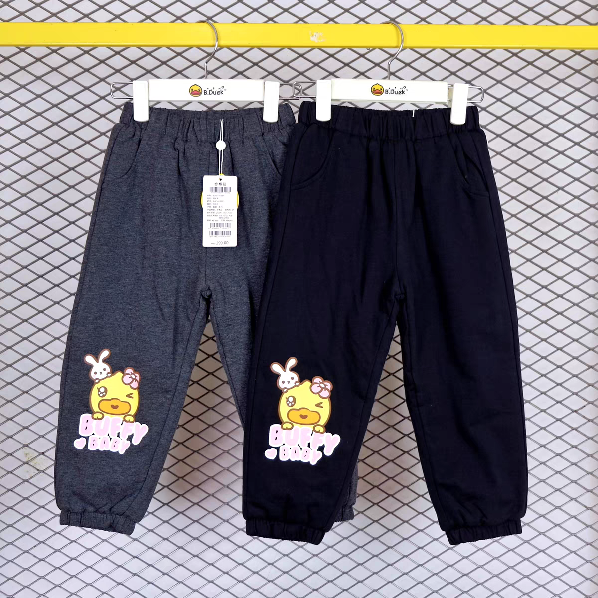b.duck儿童女童大棉裤休闲裤女童卫裤冬季加厚童装超厚裤子百搭