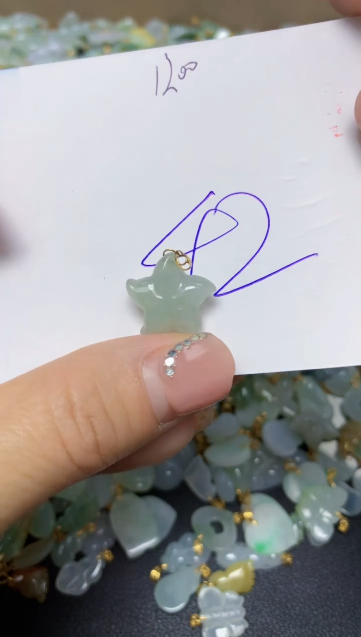 【闪购商品】翡翠挂件18K金镶嵌 天然翡翠A货