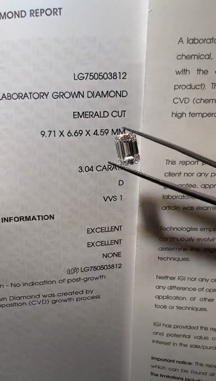 裸石合成钻石LG3812    3.04ct