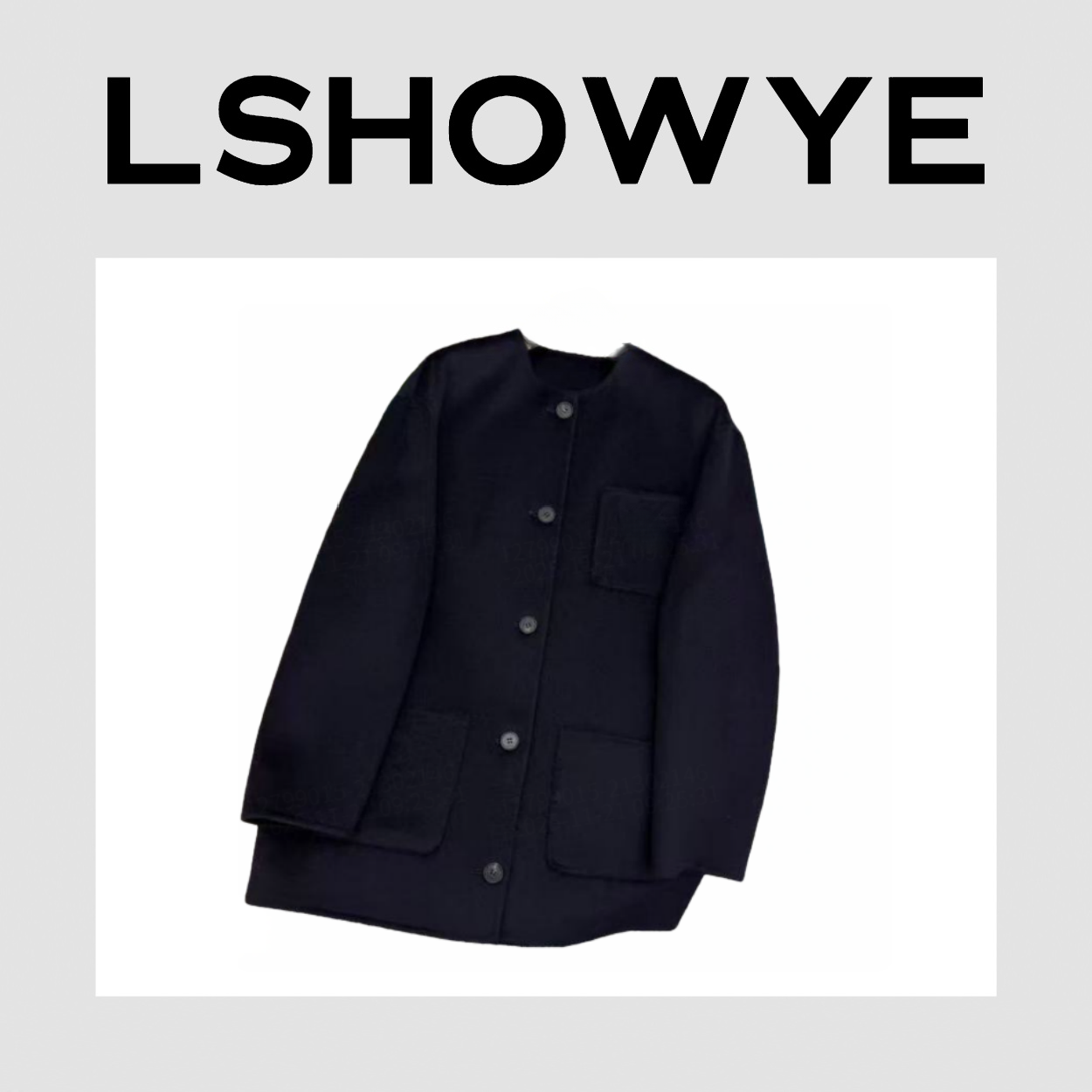 LSHOWYE｜刺绣双G口袋羊毛呢大衣 f6522