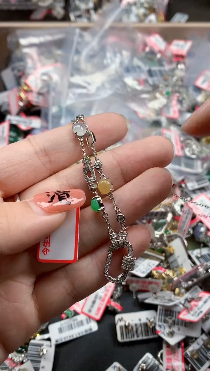 银S925镶嵌戒指翡翠天然A货缅甸翡翠