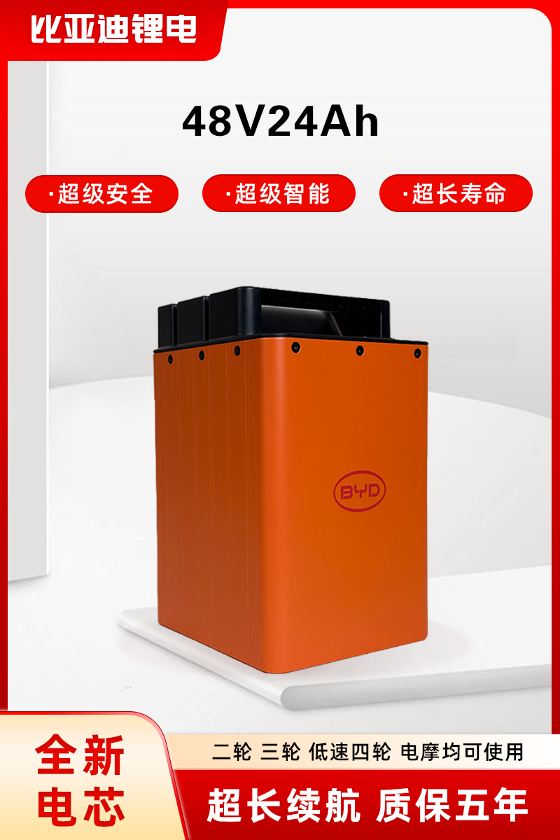 比亚迪正品48V24Ah磷酸铁锂电池适用于电动两轮三轮低速四轮车