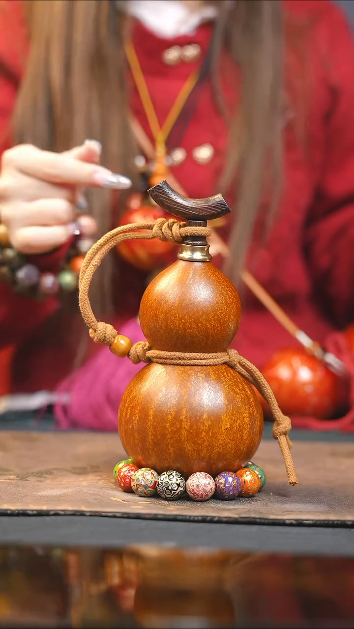 【闪购商品】WQ148大漆酒葫芦不包手串及旋转底座