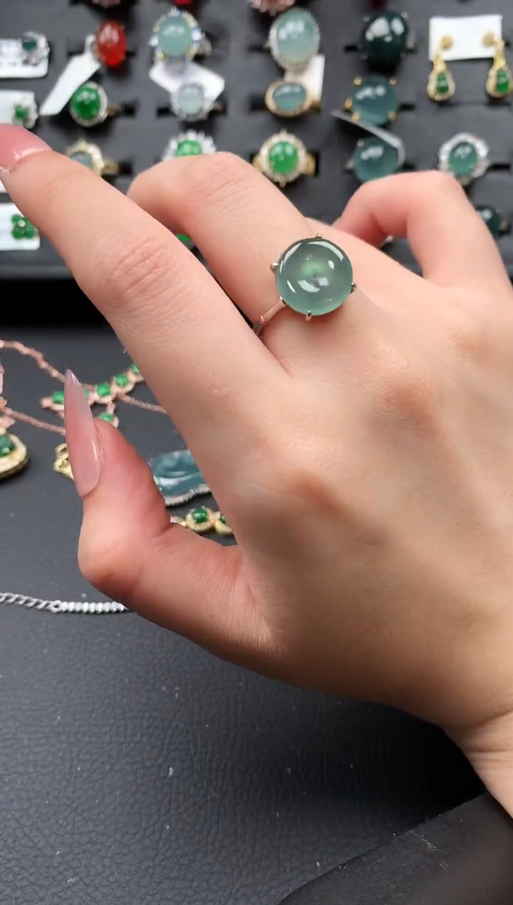 【闪购商品】翡翠戒指银S925镶嵌5241