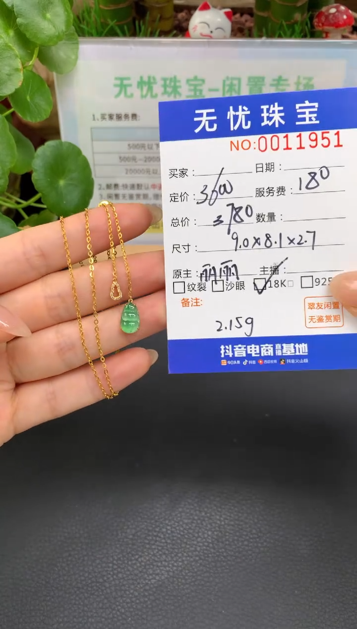 18K金镶嵌定制翡翠琳****琳A948