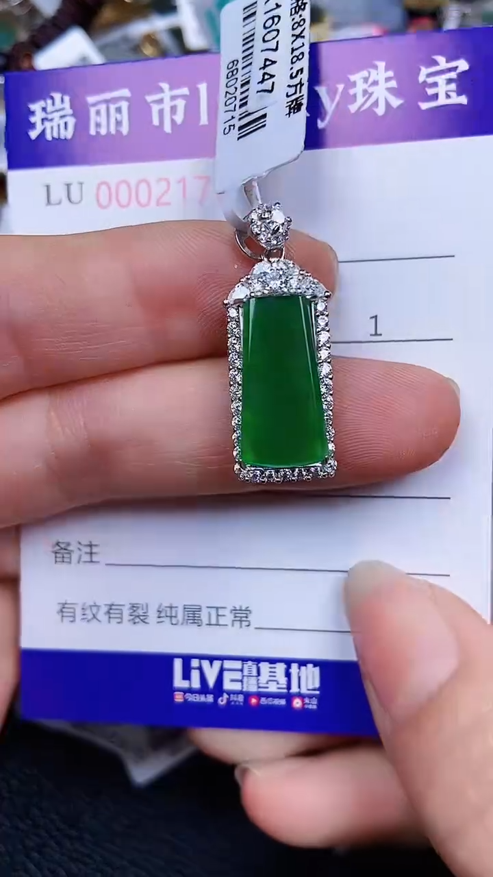 颈饰银S925镶嵌翡翠2176