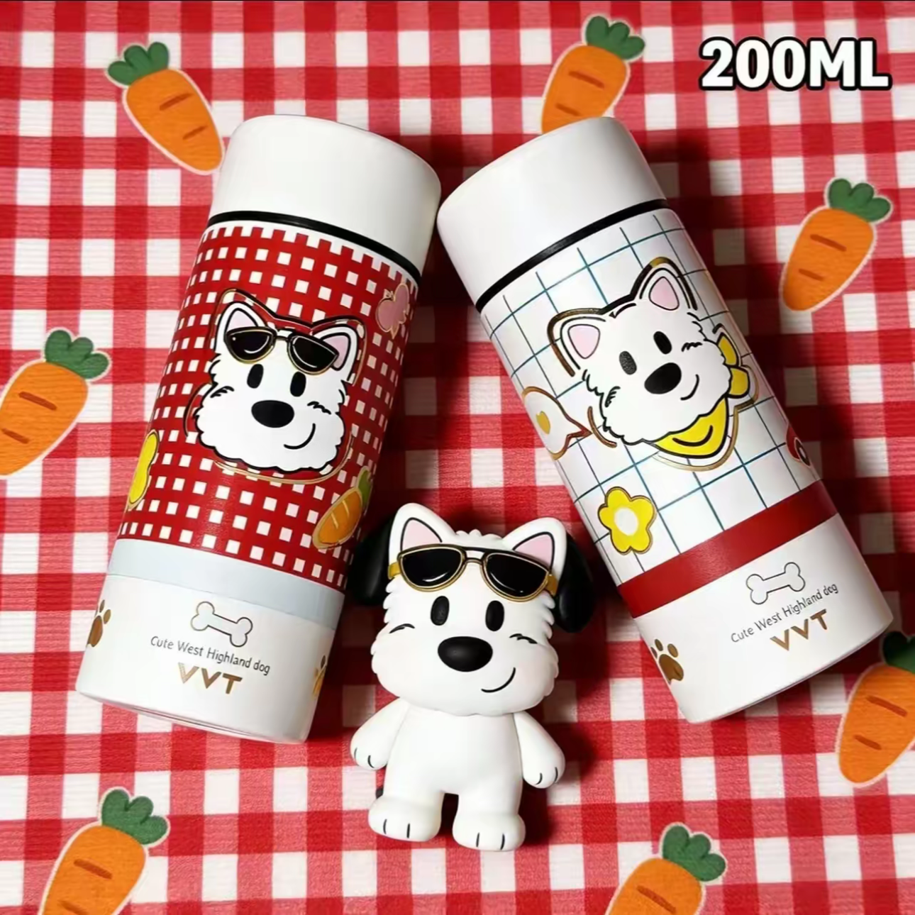 VVT新款查理小狗系列内外纯钛口袋杯便携带茶漏可泡茶水杯