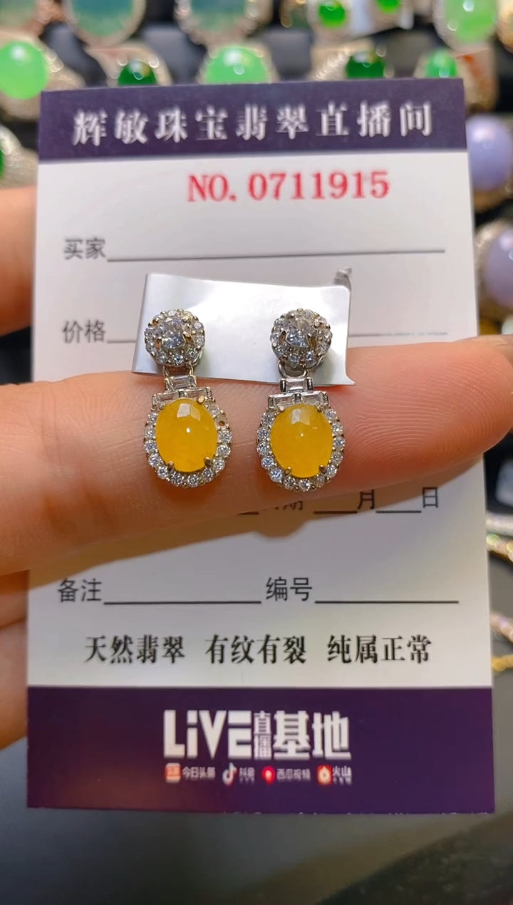 【闪购商品】翡翠耳饰银S925镶嵌天然A货翡翠1