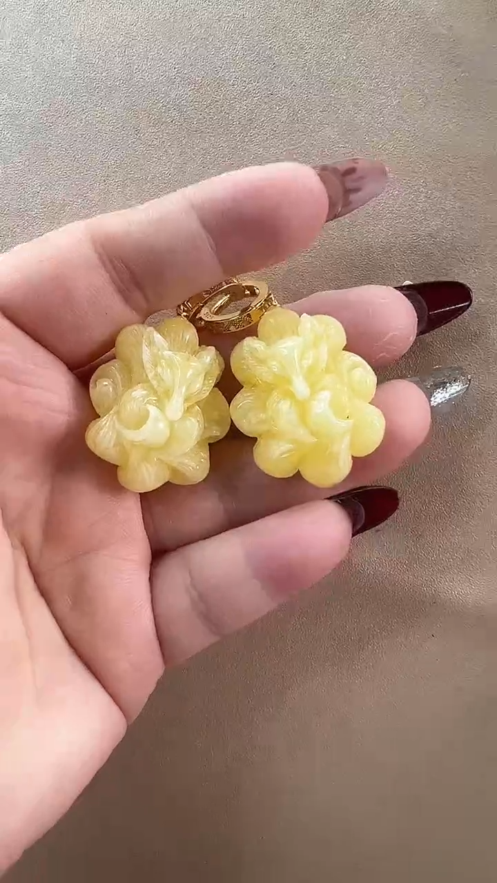 【闪购商品】琥珀耳饰未镶嵌耳环