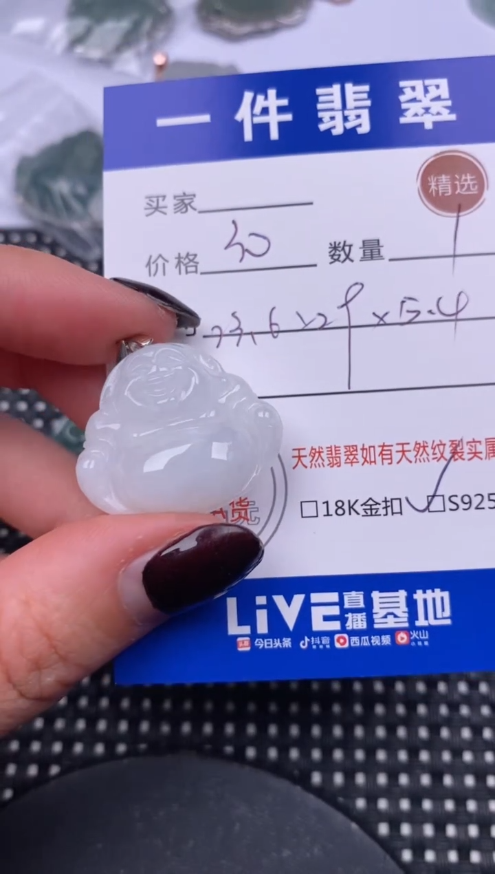 【闪购商品】翡翠颈饰银S925镶嵌挂件