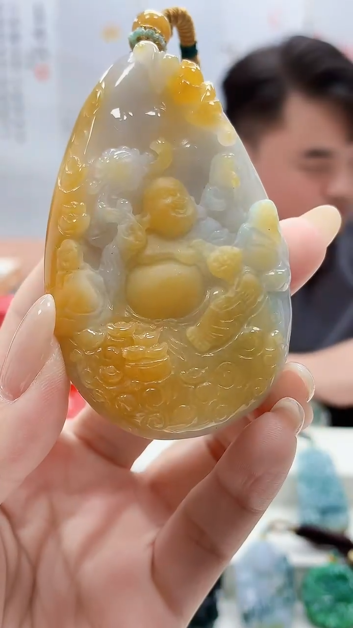 未镶嵌定制翡翠5060lr-毛货挂件105