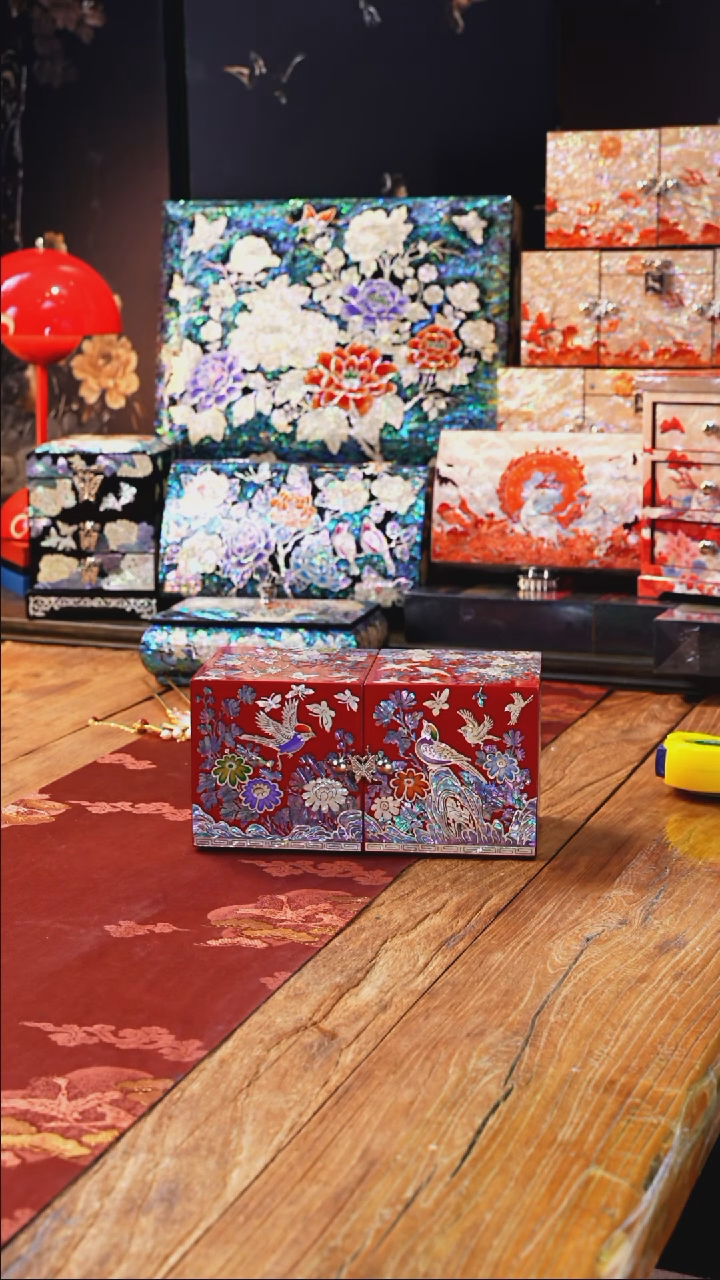 【闪购商品】瓷片豆包家推荐螺钿首饰盒