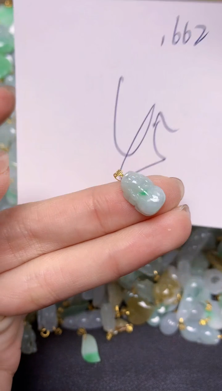 【闪购商品】翡翠颈饰18K金镶嵌 天然翡翠A货