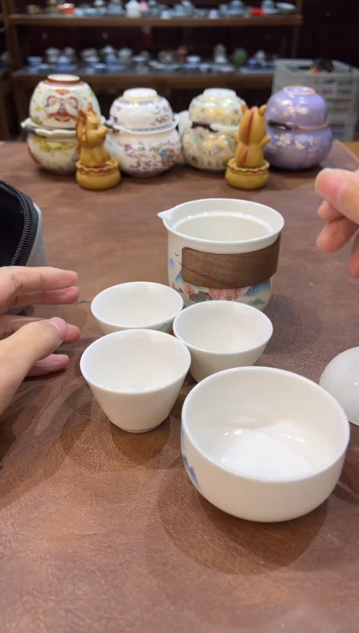 真的很便宜会开片的旅行茶具