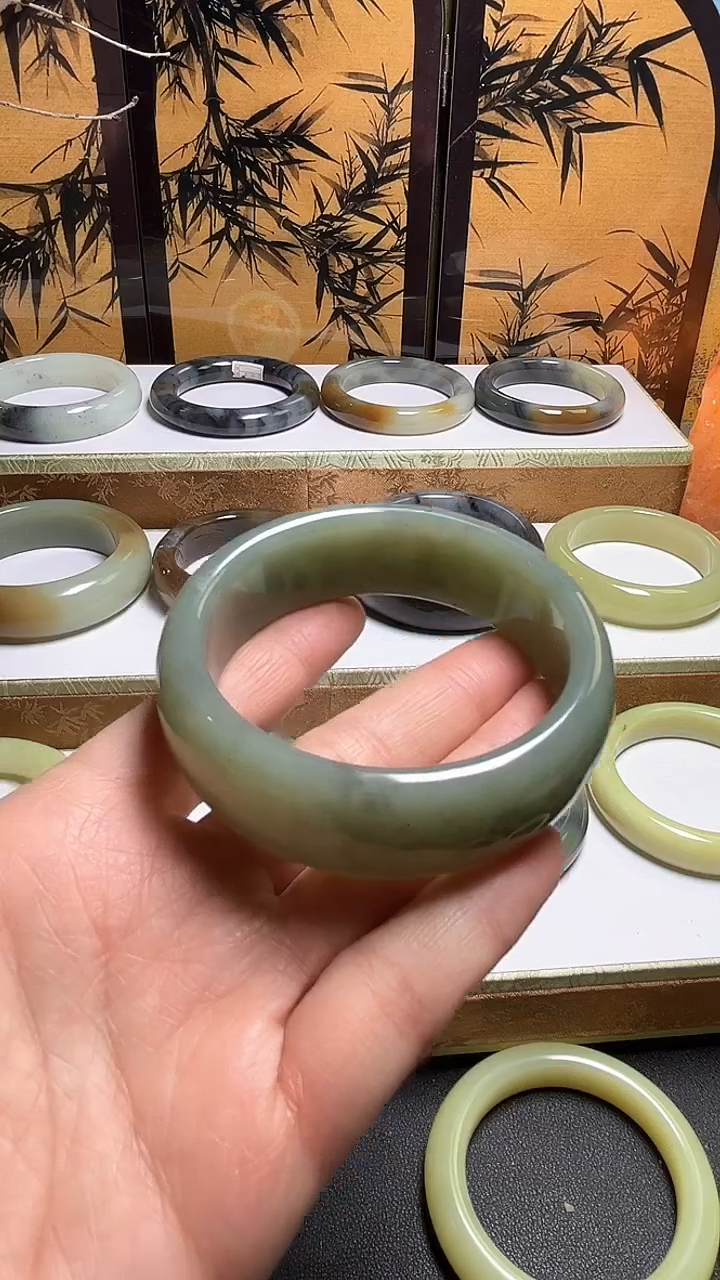 【闪购商品】和田玉手镯未镶嵌新疆且莫蓝青花63