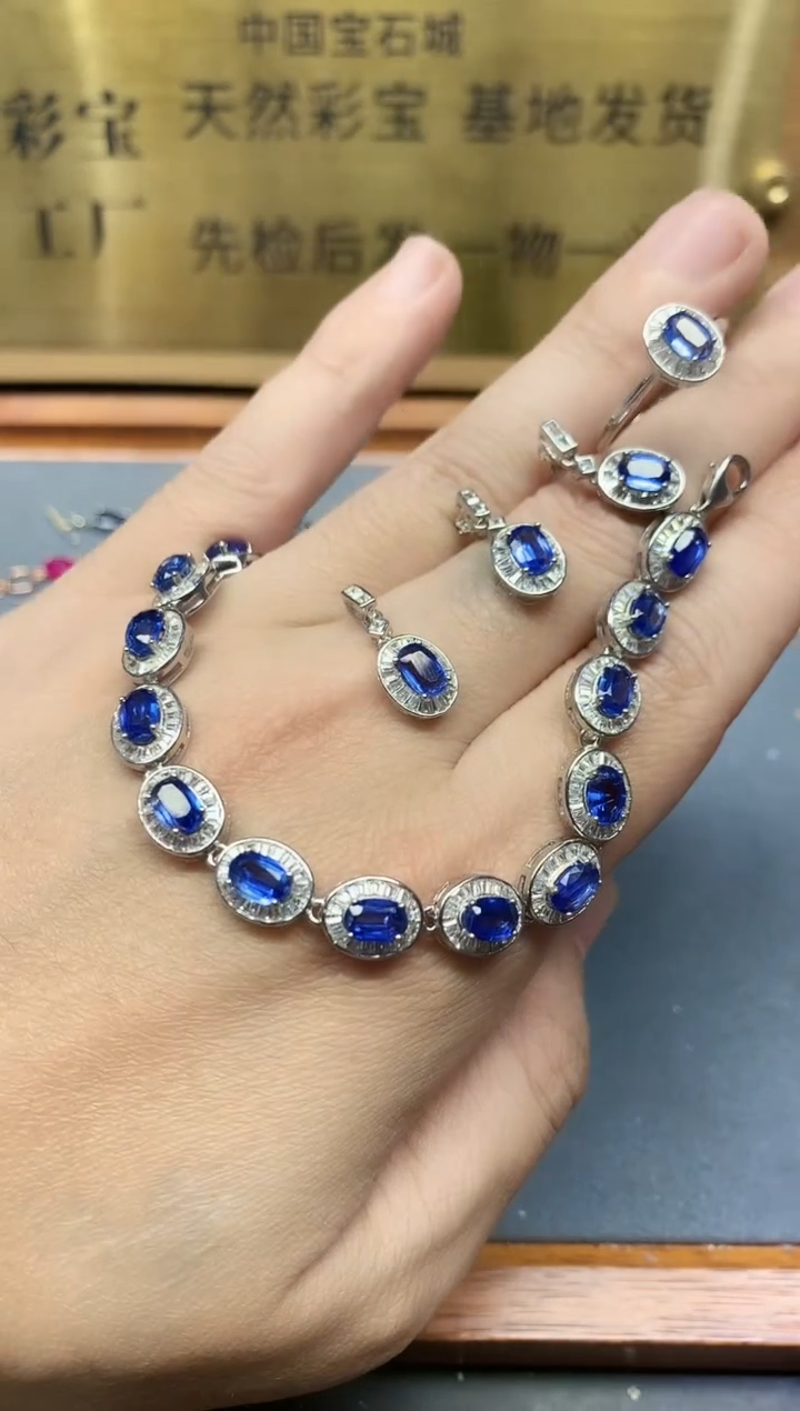 【闪购商品】蓝晶石套装银S925镶嵌........