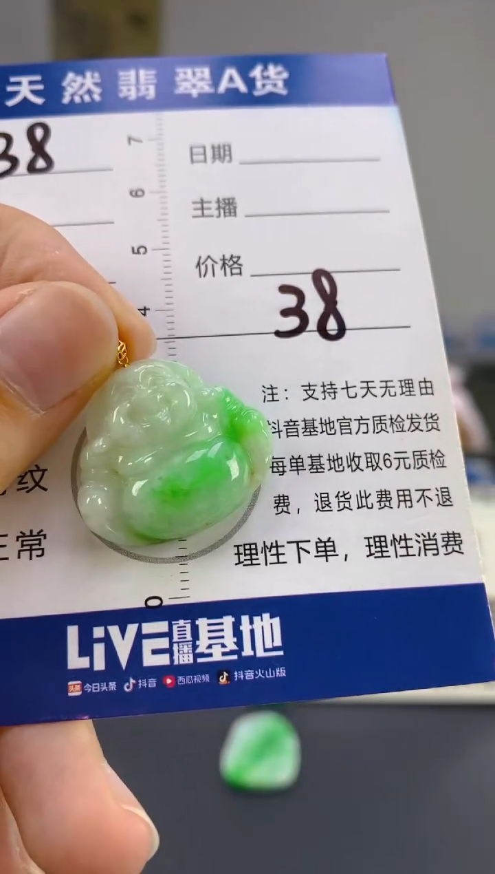 【闪购商品】翡翠颈饰18K金镶嵌天然A货翡翠