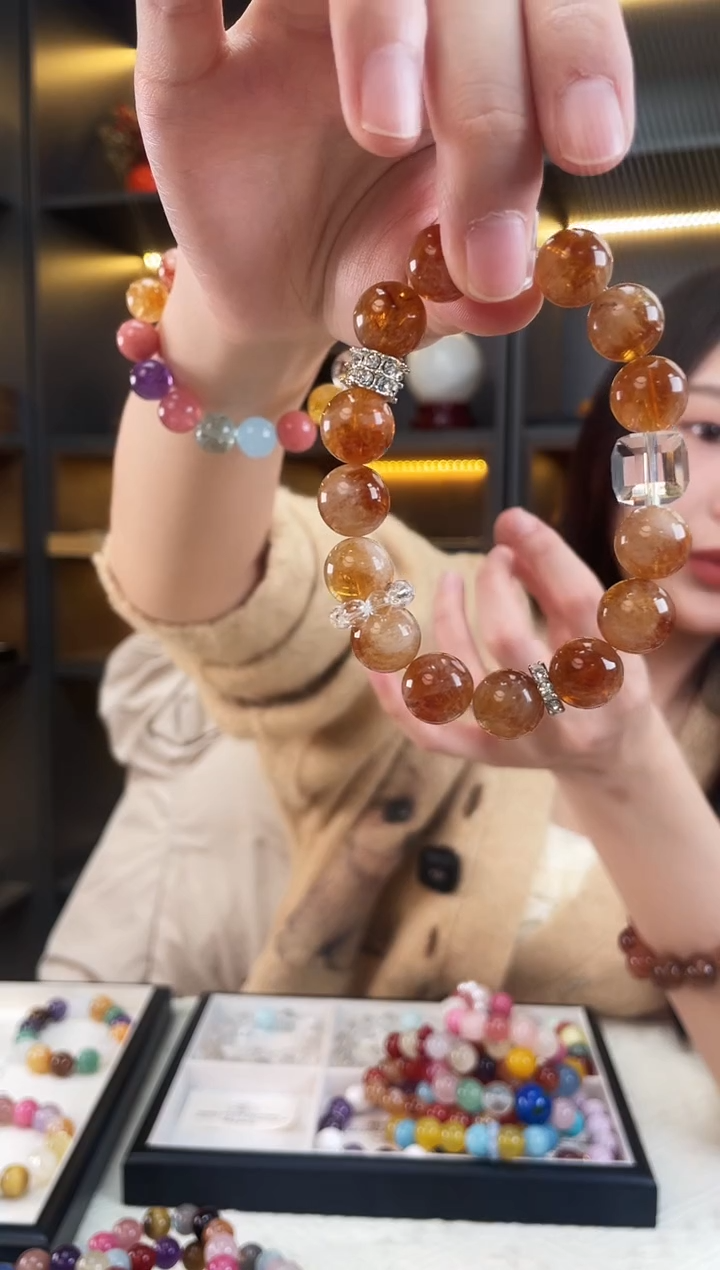 未镶嵌手链水晶黄塔手串