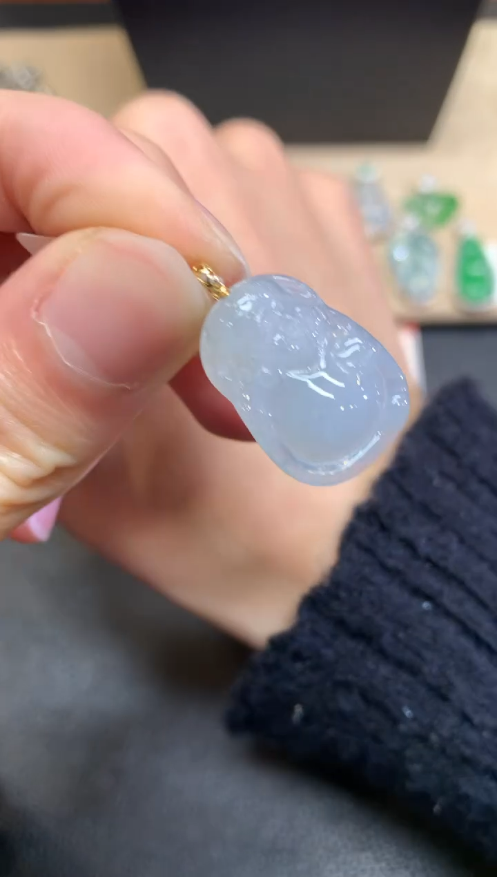 【闪购商品】翡翠颈饰18K金镶嵌财神爷【无服务费】