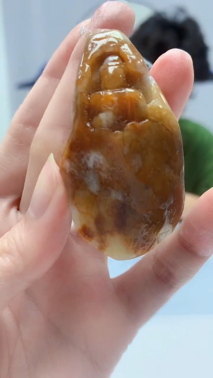 【闪购商品】定制翡翠未镶嵌4688zm-毛货挂件56无相