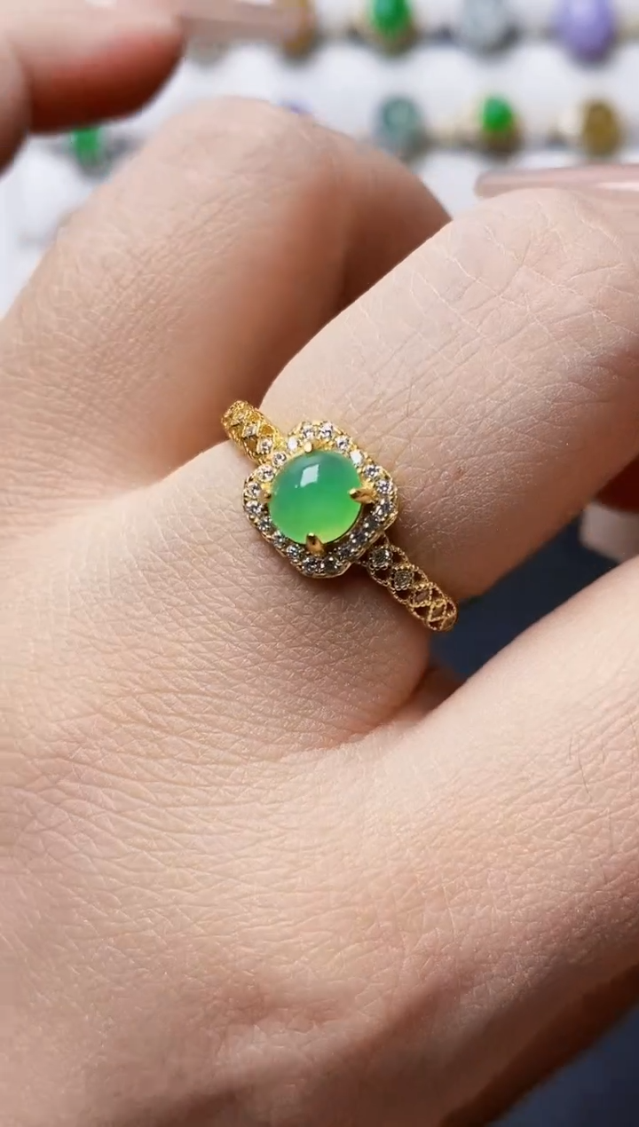 银S925镶嵌戒指翡翠1418