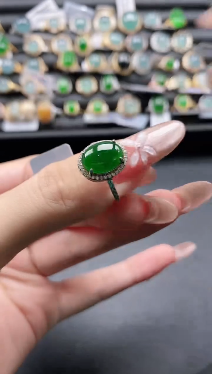 【闪购商品】翡翠戒指银S925镶嵌11111