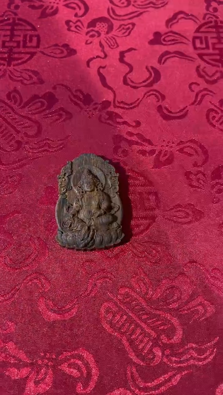 【闪购商品】沉香吊坠14 雷击金丝白奇楠黄财神牌