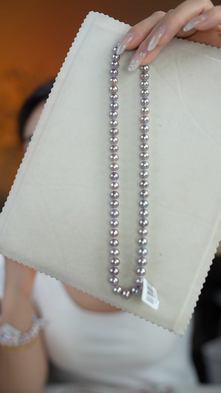 淡水珍珠银S925镶嵌颈饰孔雀绿