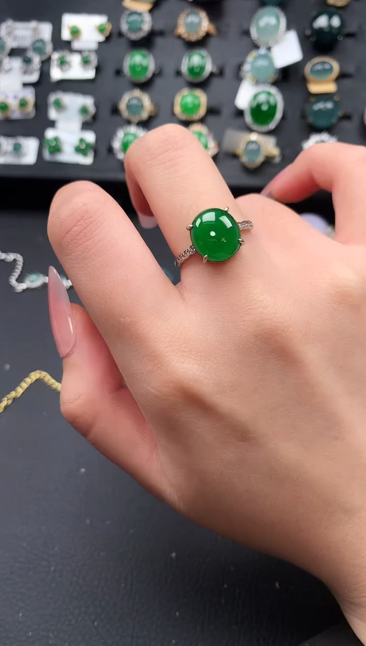 【闪购商品】翡翠戒指银S925镶嵌51241