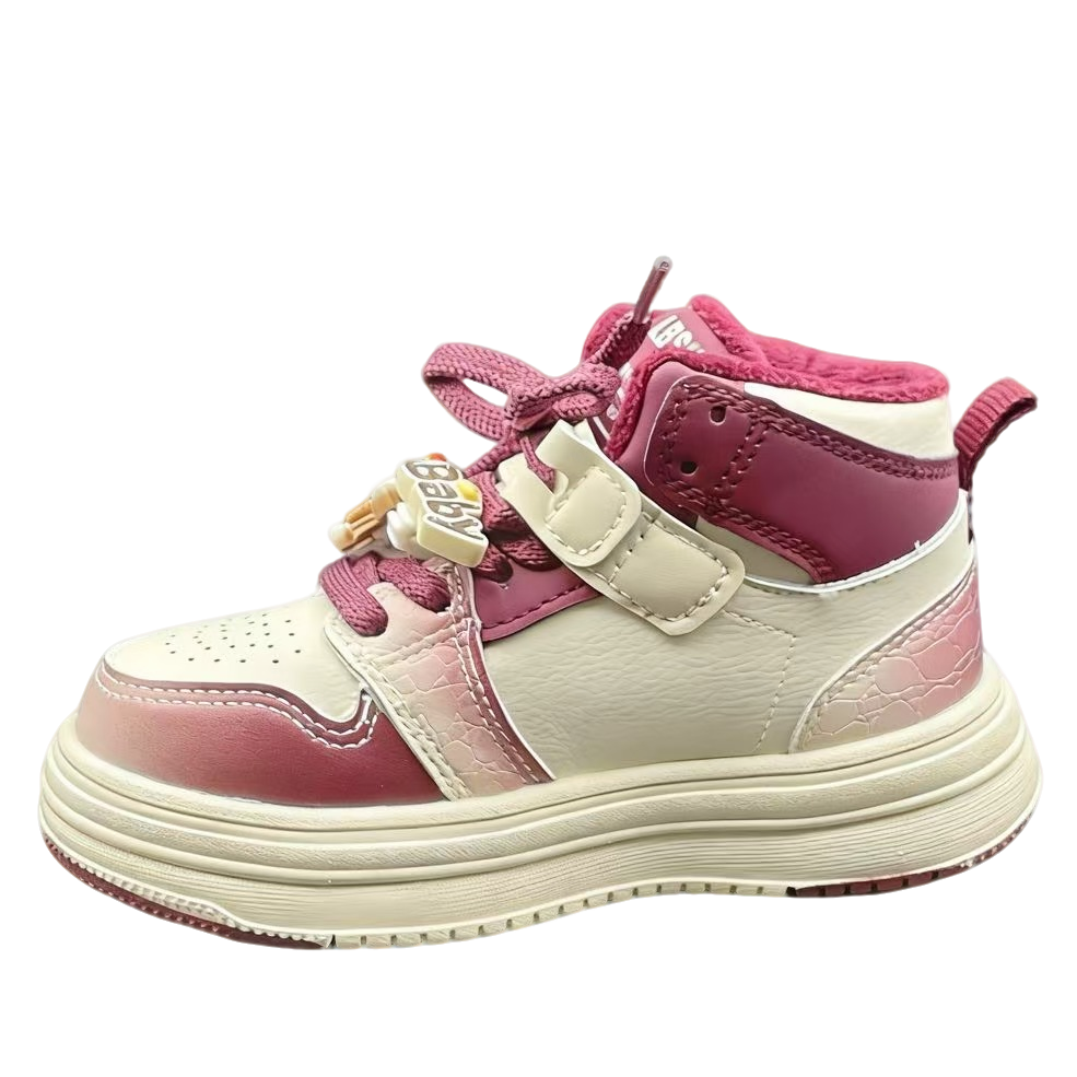 【117】2025二棉加绒校园风儿童超纤皮面保暖冬款运动板鞋男女童