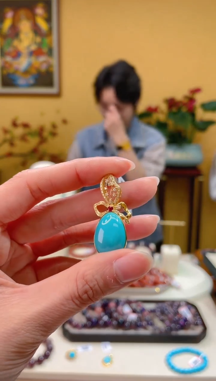 【闪购商品】绿松石颈饰18K金镶嵌44@@JH50108026