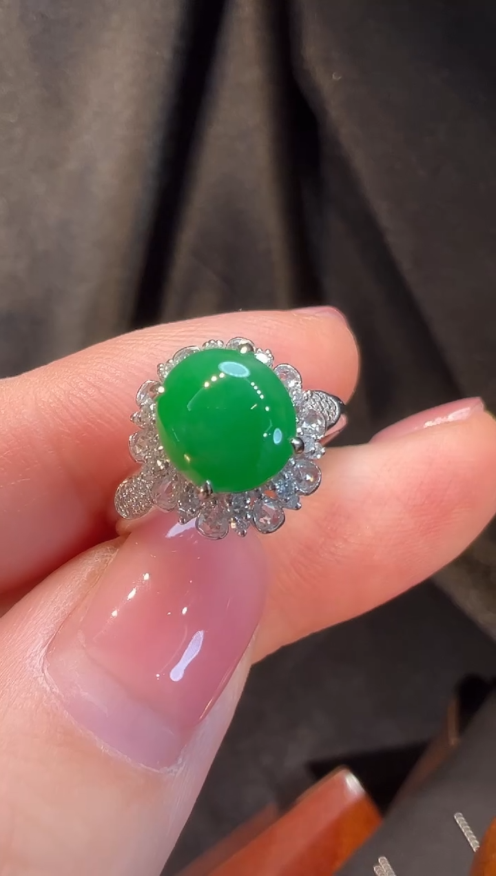 18K金镶嵌戒指翡翠L6