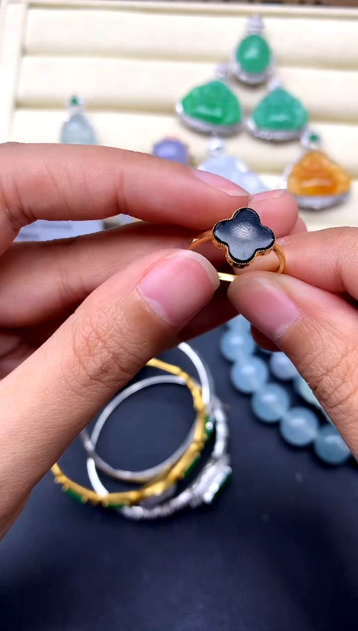 【闪购商品】翡翠戒指18K金镶嵌156-中国好珍宝