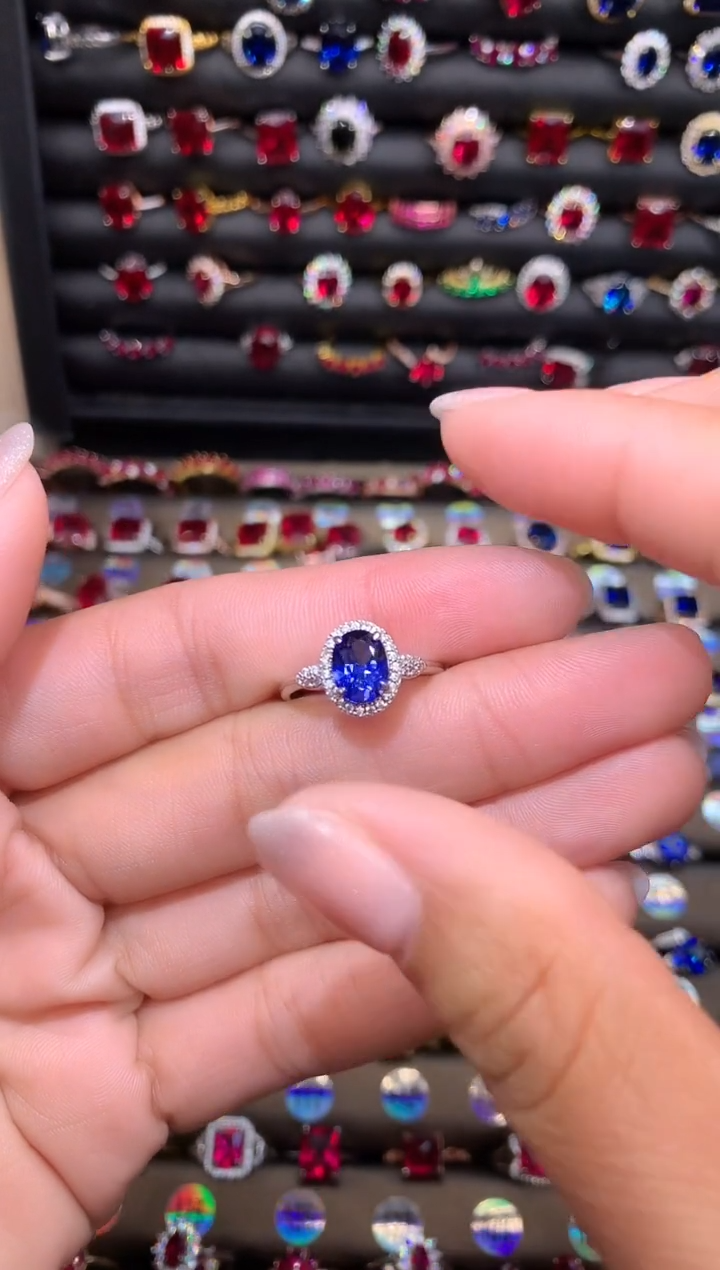 【闪购商品】坦桑石戒指银S925镶嵌68